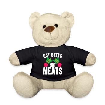 Beets Don't Eat Meat - Funny Vegan - Teddy Bear - black - Front