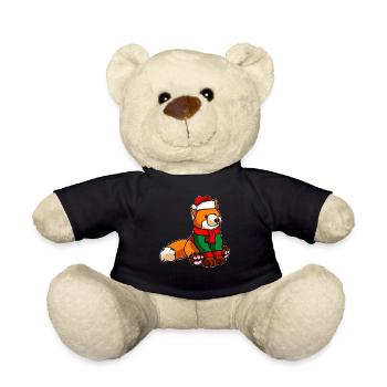 Fox with Christmas Sweater - Teddy Bear - black - Front