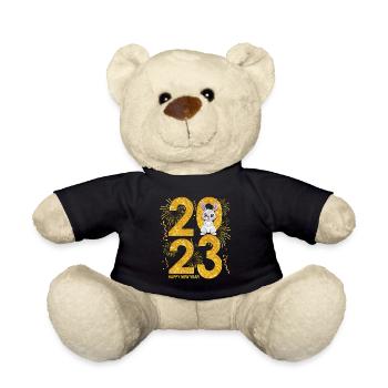 New Year Celebration 2023 - Happy New Year 2023 - Teddy Bear - black - Front