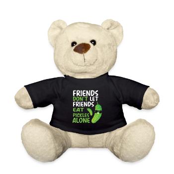Friends Don't Let Friends Eat Pickles Alone - Teddy Bear - black - Front