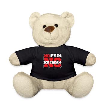 No Pain No Ice Cream Funny Gym Saying Fitness Card - Teddy Bear - black - Front