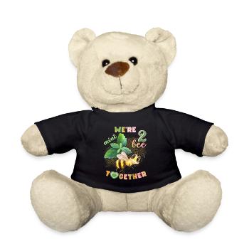Valentine's Day, Bee Honey Bee funny saying Pun - Teddy Bear - black - Front