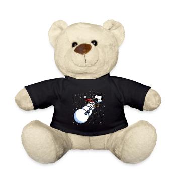 Torhüterin Snwoman Männer Jungen Fußball Weihnachten - Teddy - Schwarz - Vorne