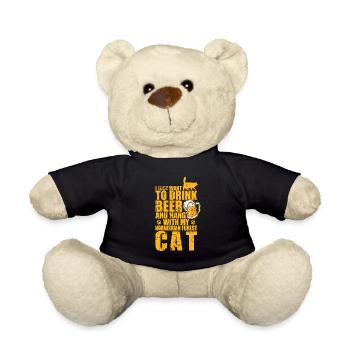 Drink Beer and Hang with my Norwegian Forest Cat - Teddy Bear - black - Front