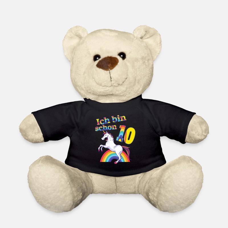 Geburtstag 10 Jahre Einhorn - Teddy - Schwarz