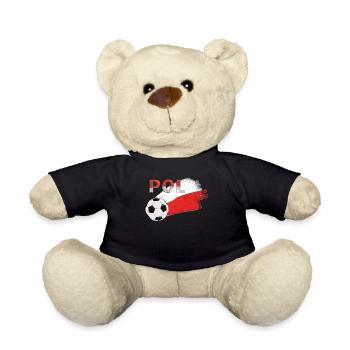 Fahne Polen - Teddy - Schwarz - Vorne