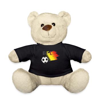 Fahne Belgien - Teddy - Schwarz - Vorne