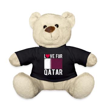 Qatar Flag - Teddy Bear - black - Front