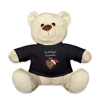 Radiologieassistenzin mit Herz Nikolausmütze - Teddy - Schwarz - Vorne