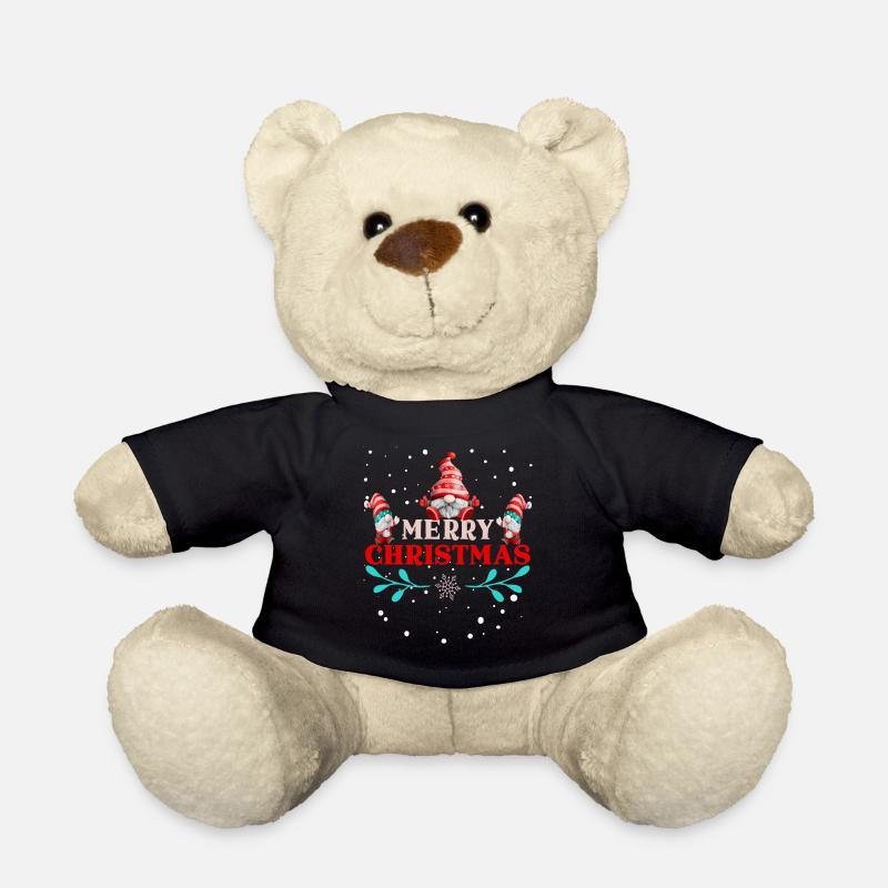 Merry Cristmas gnomes - Teddy Bear - black