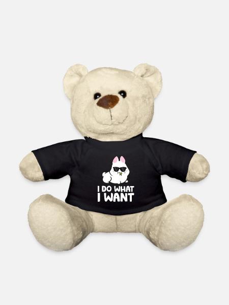 Rabbit I Do What I Want cute Rabbit - Teddy - Schwarz