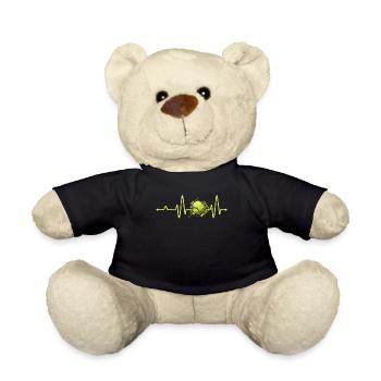 Tennis Heartbeat Sports Player Coach Fans Love - Teddy Bear - black - Front