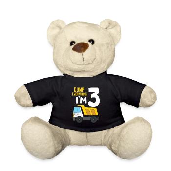 Dump Everything I’m 3 Birthday Construction 3rd - Nounours - noir - Devant