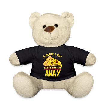 Citation amusante de pizza - Nounours - noir - Devant
