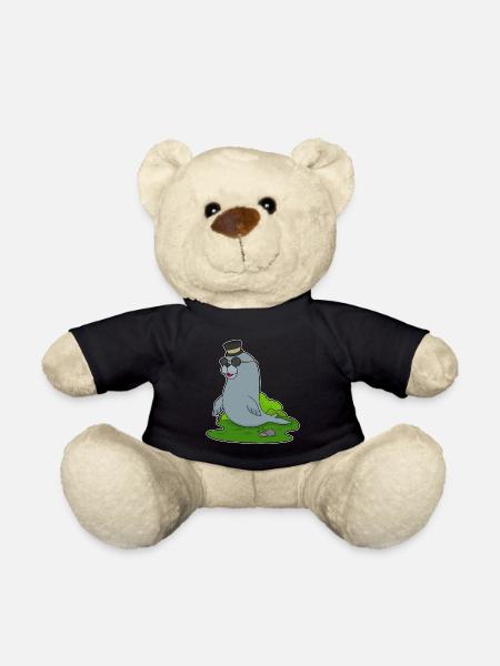 Seehund Gentleman Zylinder - Teddy - Schwarz