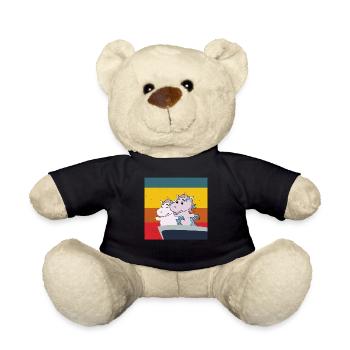 niedliche Einhörner in Titanic Pose süße Pferdchen - Teddy - Schwarz - Vorne