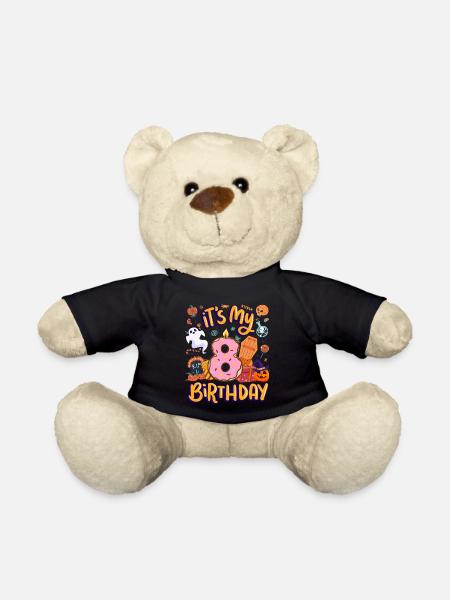 Es Ist Mein 8 Geburtstag Gebäck Donut Halloween 8. - Teddy - Schwarz