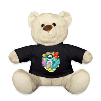 6. Geburtstag 6 Jahre Junge Astronaut Weltall - Teddy - Schwarz - Vorne