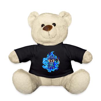 5th birthday boy 5 years old ninja - Teddy Bear - black - Front