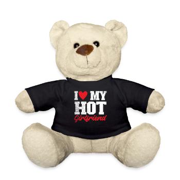 I Love My Hot Girlfriend - Teddy Bear - black - Front