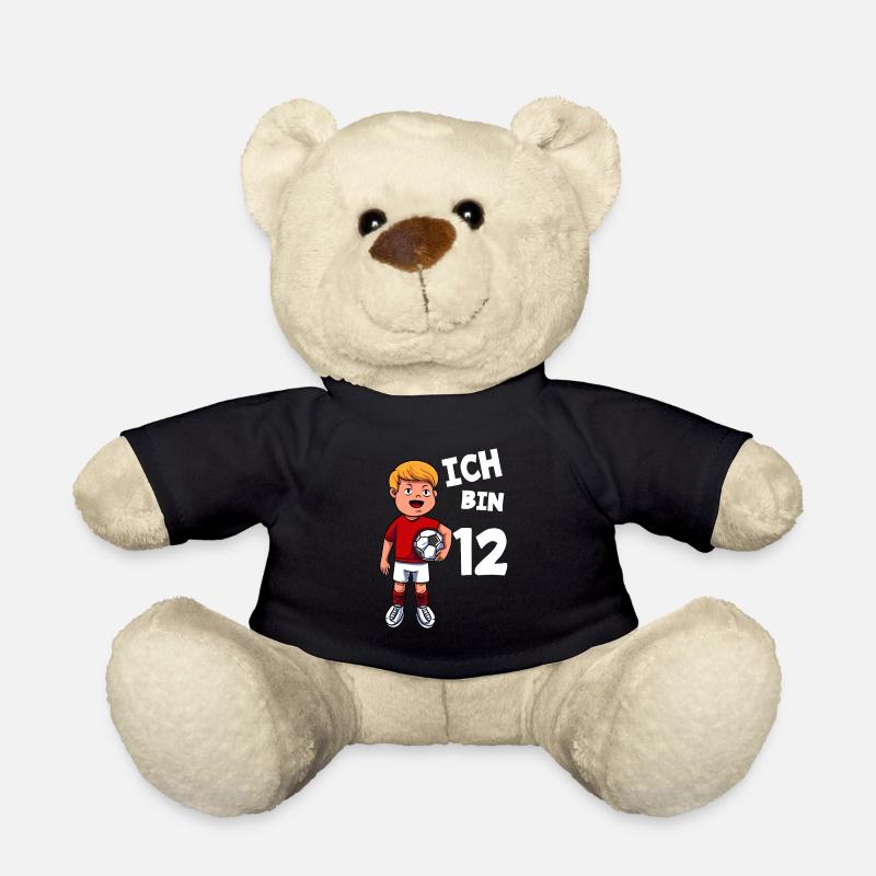 Ich bin 12 Jahre Fußball 12. Geburtstag - Teddy - Schwarz