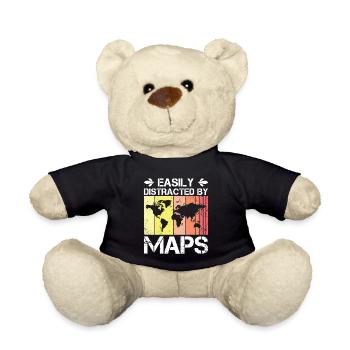 Leicht Abgelenkt Von Karten Geographie Lehrerkarte - Teddy - Schwarz - Vorne