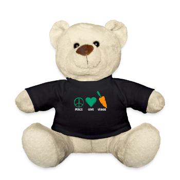 Gemüseliebhaber Vegetarische Geschenke - Teddy - Schwarz - Vorne
