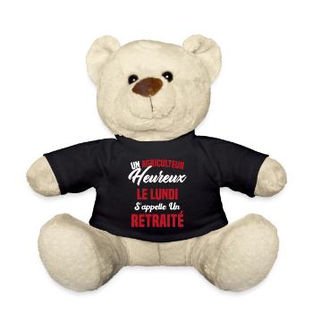 Agriculteur Heureux le lundi S'appelle un Retraité - Nounours - noir - Devant