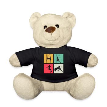 Pole Dance Silhouette - Pole Dancer Pole Dancing - Teddy Bear - black - Front