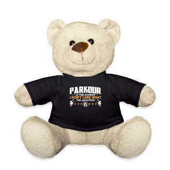 Parkour Gift Freerunning Parkour Runner - Teddy Bear - black - Front