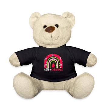 Weihnachten Regenbogen Frohe Weihnachten - Teddy - Schwarz - Vorne