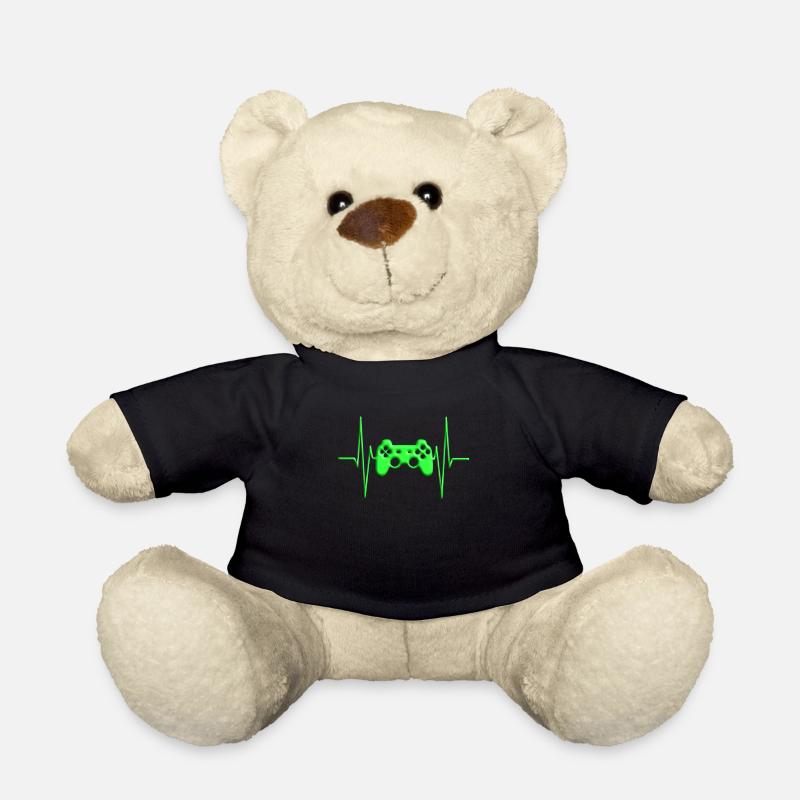 Gaming PS Controller Herzschlag Zocken Konsole - Teddy - Schwarz