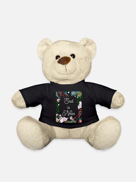 Ende ist in der Nähe von lustigen bunten Blumen - Teddy - Schwarz