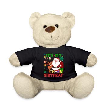 It's my 6th birthday Santa Claus - Teddy Bear - black - Front