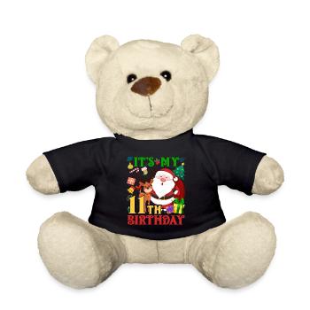 It's my 11th birthday Santa Claus - Teddy Bear - black - Front