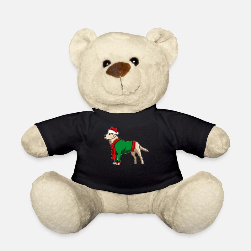 Labrador mit Weihnachtsmütze Weihnachtskostüm - Teddy - Schwarz