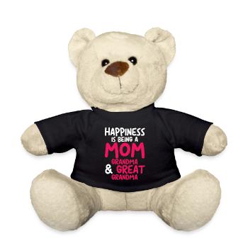 Happiness Is Being A Mom, Grandma - Teddy Bear - black - Front