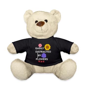 Distracted by Flower Funny Florist Professional - Teddy Bear - black - Front