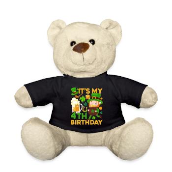 Es Ist Mein 4. Geburtstag Kind Urlaub St. - Teddy - Schwarz - Vorne