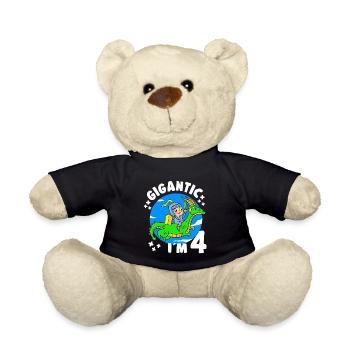 4th B-Day Party Gigantic at 4 Years Old Birthday - Teddy Bear - black - Front