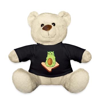 Avocado Toast Avocado Cat - Teddy Bear - black - Front