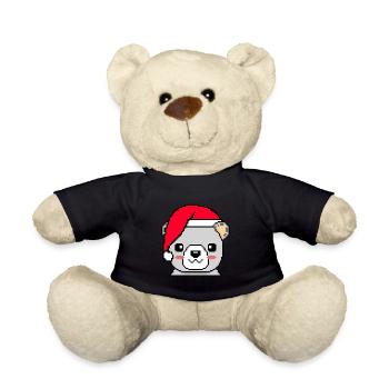 Polar bear pixelated Christmas - Funny Polar Bear - Teddy Bear - black - Front