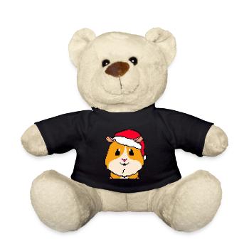 Guinea Pig Pixel Merry Christmas - Teddy Bear - black - Front