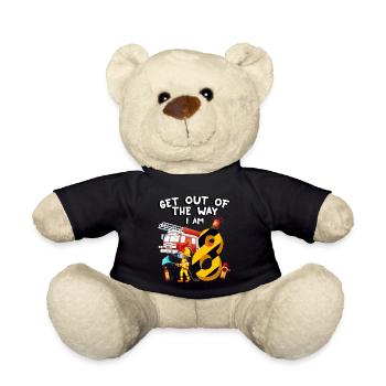 Fire engine firefighting I am 8 years old - Teddy Bear - black - Front