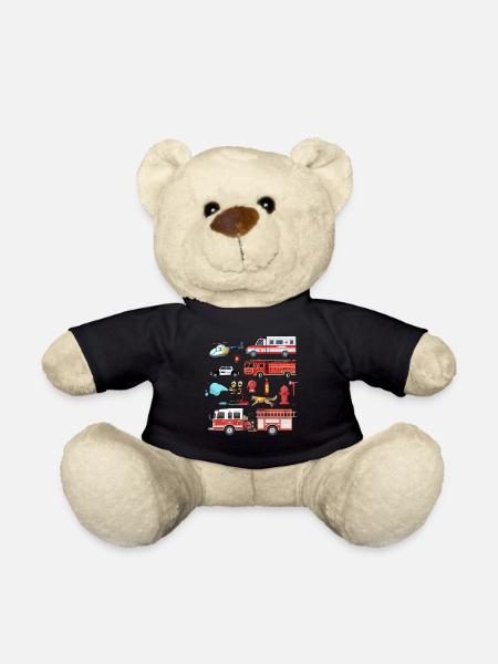 Pompier Pompier Pompier Sauveteur Pompier - Nounours - noir
