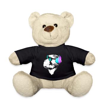Affe DJ mit Kopfhörer und Sonnenbrille Geschenk Pa - Teddy - Schwarz - Vorne