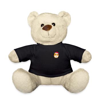Guinea Pig Pixelated Christmas Funny - Teddy Bear - black - Front
