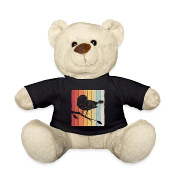 Rotkehlchen Vogelfreund Vogelfan Design Natur Lieb - Teddy - Schwarz - Vorne