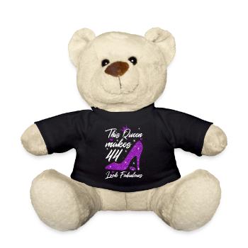 This Queen makes 44 look Fabulous 44th Birthday - Teddy Bear - black - Front