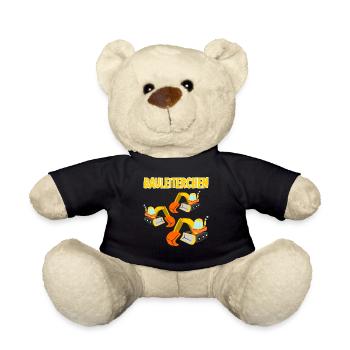 Bagger Baustelle Baggerfahrer - Teddy - Schwarz - Vorne